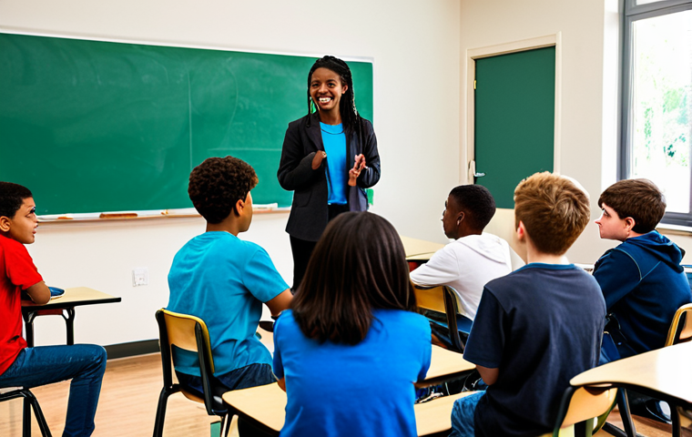 **

A diverse group of teenagers (male and female) participating in an open and respectful discussion in a brightly lit classroom. The teacher is facilitating the conversation with a friendly and approachable demeanor. The focus is on communication and understanding, not physical attraction. Students are fully clothed in casual, appropriate attire.  "Safe for work," "appropriate content," "fully clothed," "professional," "family-friendly," "perfect anatomy," "correct proportions," "natural pose," "high quality," "educational setting."

**