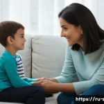 성교육과 성적 학대 예방 - **Image Prompt: A tender conversation about body and trust.**
    A warm, naturally lit indoor scene...