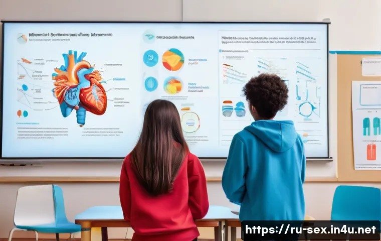 청소년 성교육 필수 내용 - **Prompt:** A diverse group of three teenagers, two girls and one boy, aged 15-16, gathered around a...