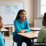 성교육 연구 논문 - A diverse group of European teenagers sitting in a bright, modern classroom engaged in an open discu...